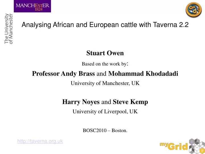 analysing african and european cattle with taverna 2 2