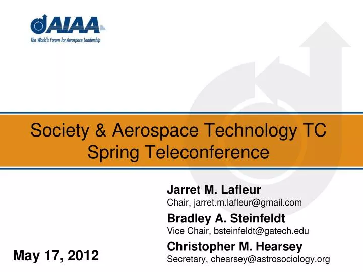 society aerospace technology tc spring teleconference