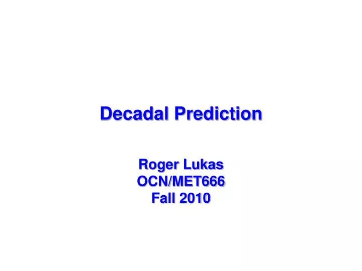 decadal prediction
