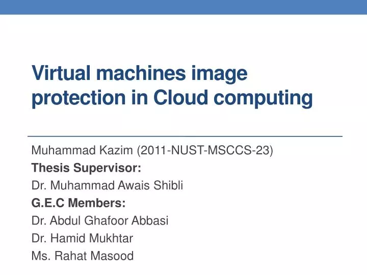 v irtual machines image protection in cloud computing