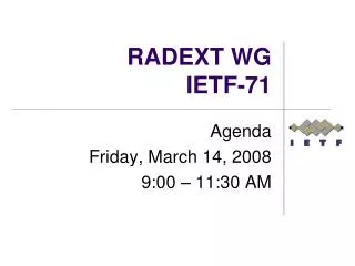 RADEXT WG IETF-71
