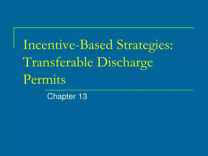 incentive based strategies transferable discharge permits