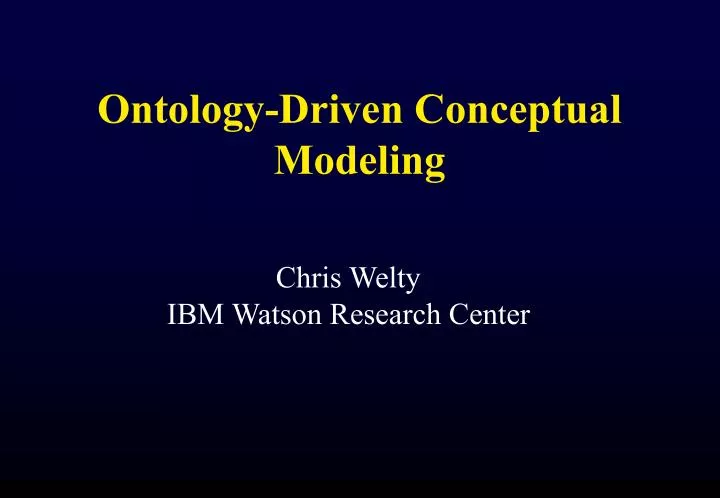 ontology driven conceptual modeling