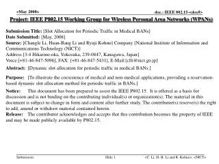 Project: IEEE P802.15 Working Group for Wireless Personal Area Networks (WPANs)