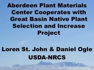 NRCS Plant Materials Mission