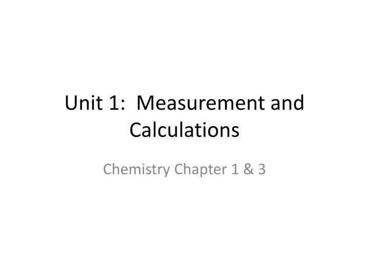 unit 1 measurement and calculations