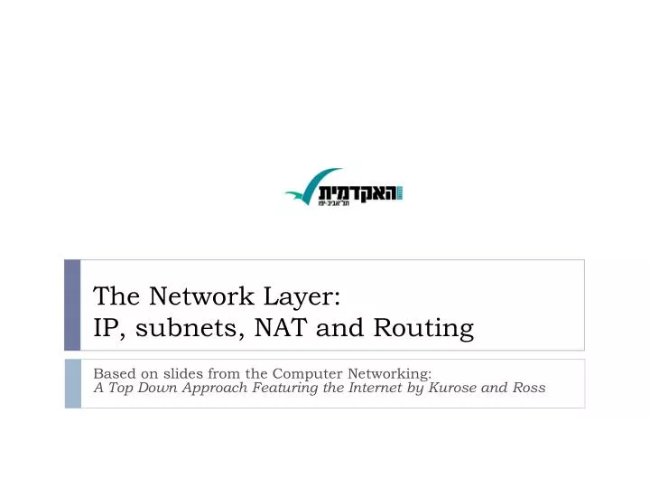 the network layer ip subnets nat and routing