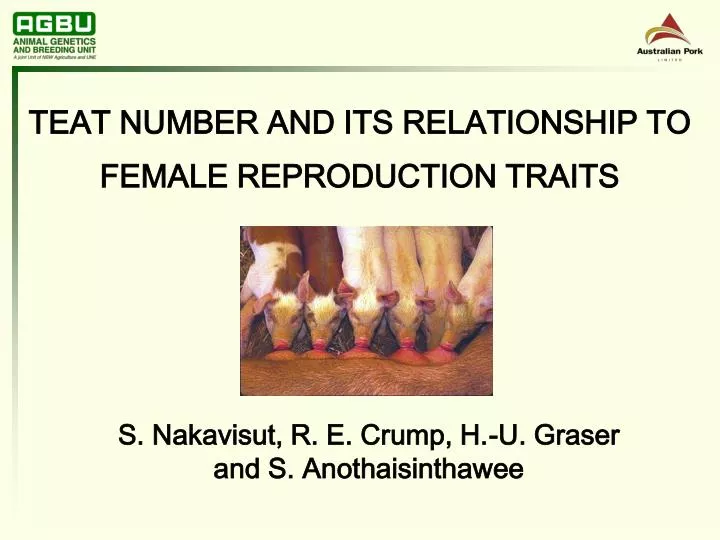 teat number and its relationship to female reproduction traits