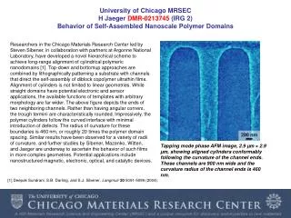 [1] Deepak Sundrani, S.B. Darling, and S.J. Sibener, Langmuir 20 5091-5099 (2004).