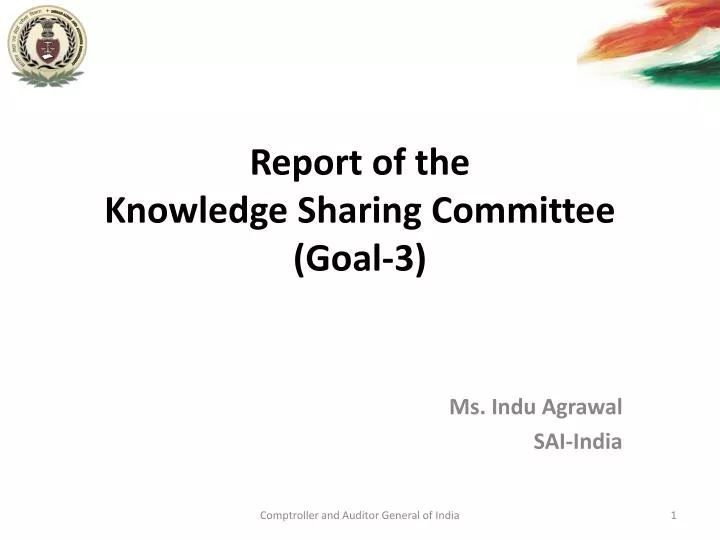 report of the knowledge sharing committee goal 3