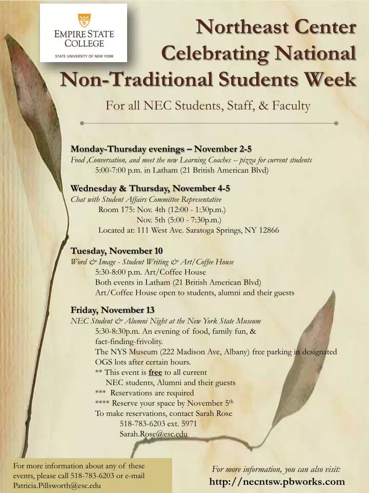 northeast center celebrating national non traditional students week