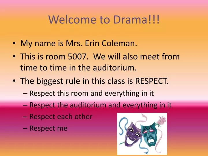 welcome to drama