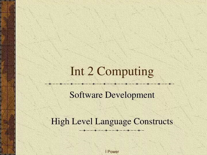 int 2 computing