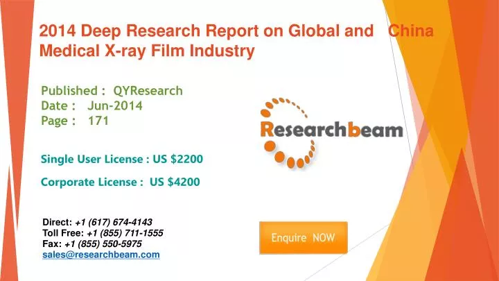 2014 deep research report on global and china medical x ray film industry