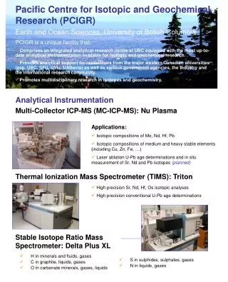 Pacific Centre for Isotopic and Geochemical Research (PCIGR)