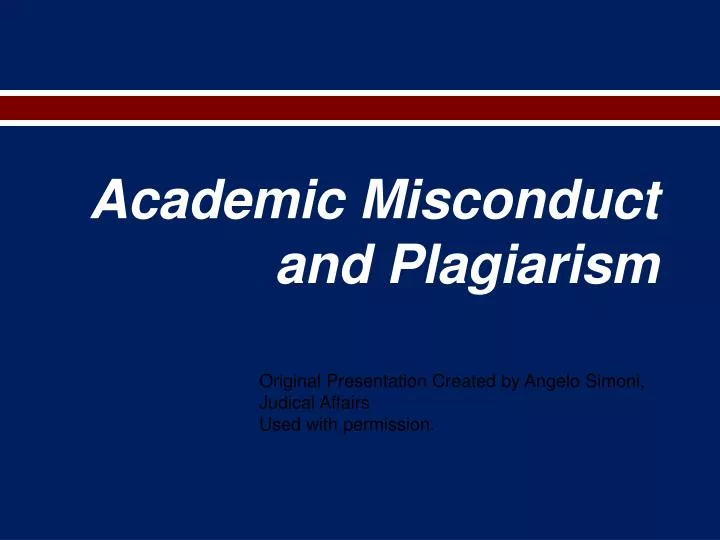 academic misconduct and plagiarism
