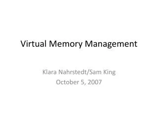 virtual memory management