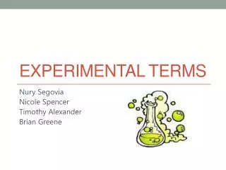 experimental terms