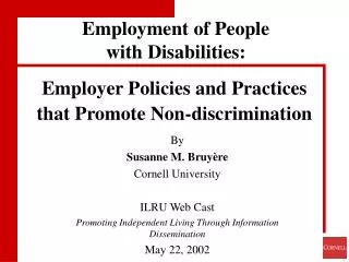 Employer Policies and Practices that Promote Non-discrimination