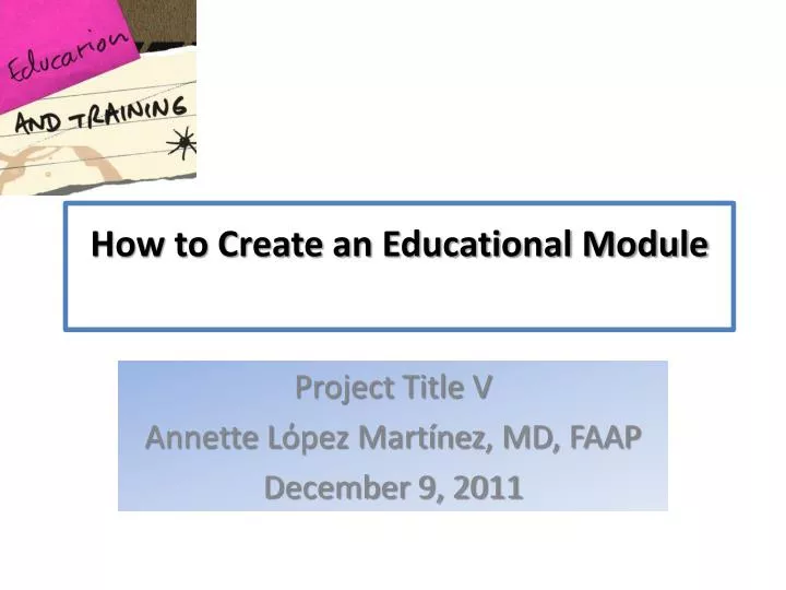 how to create an educational module