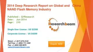 Global and China NAND Flash Memory Market Industry 2014