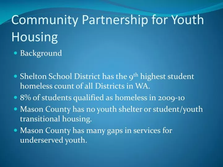 community partnership for youth housing