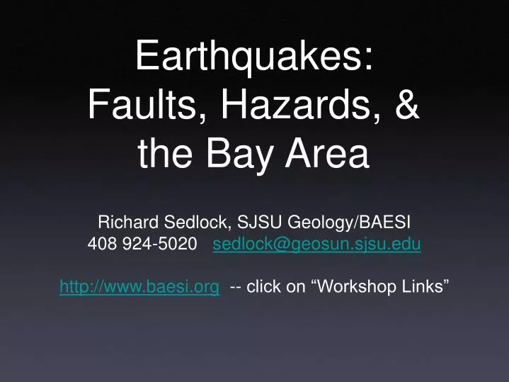 earthquakes faults hazards the bay area