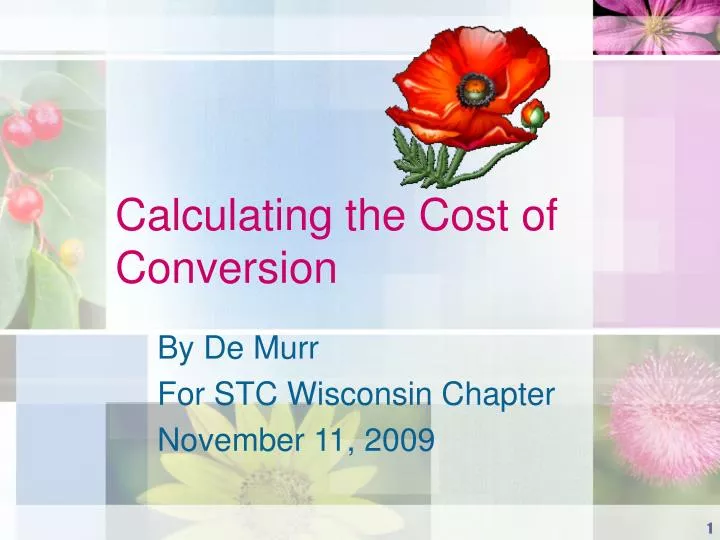 calculating the cost of conversion