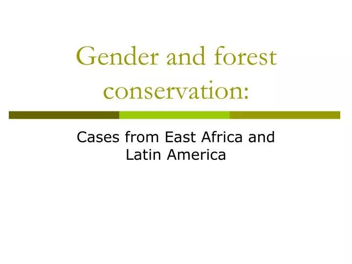 gender and forest conservation