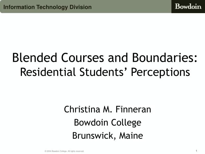 blended courses and boundaries residential students perceptions