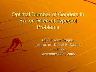 Optimal Number of Genders in EA for Different Types of Problems