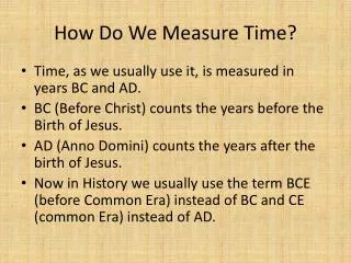 How Do We Measure Time?