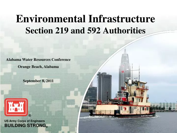 environmental infrastructure section 219 and 592 authorities