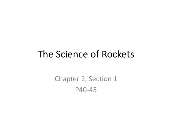 the science of rockets