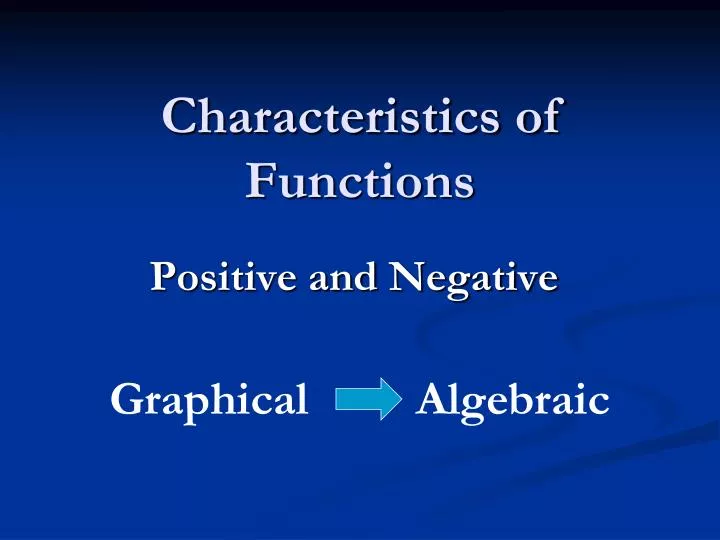 characteristics of functions