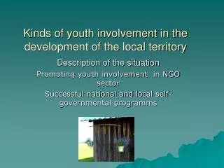 Kinds of youth involvement in the development of the local territory