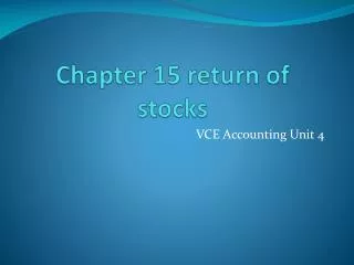 Chapter 15 return of stocks