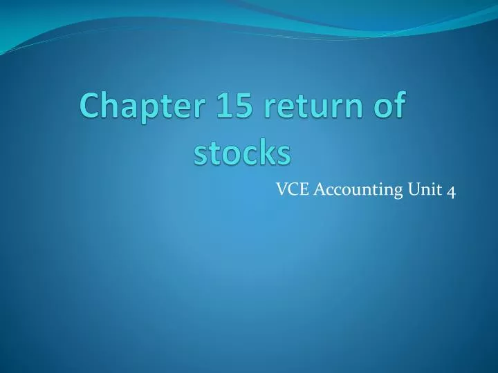 chapter 15 return of stocks