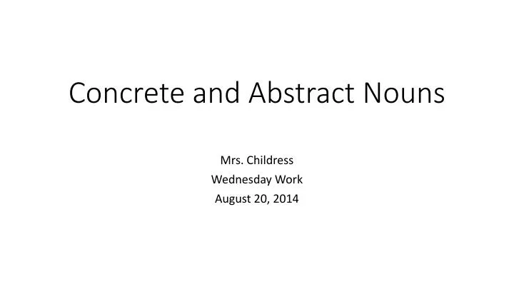 concrete and abstract nouns