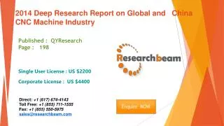 Research Report on Global and China CNC Machine Market 2014