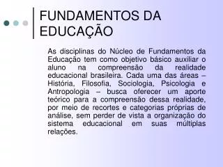 fundamentos da educa o