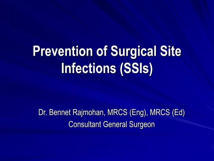 prevention of surgical site infections ssis