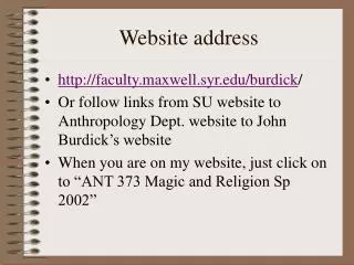 Website address