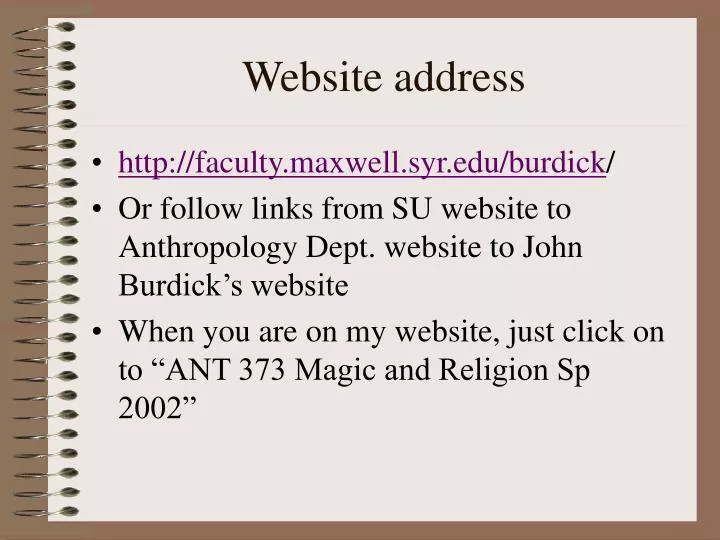 website address