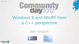 Windows 8 and WinRT from a C++ perspective