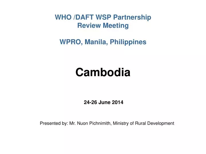 who daft wsp partnership review meeting wpro manila philippines