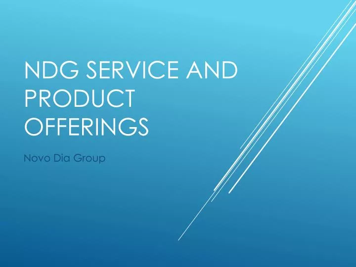 ndg service and product offerings