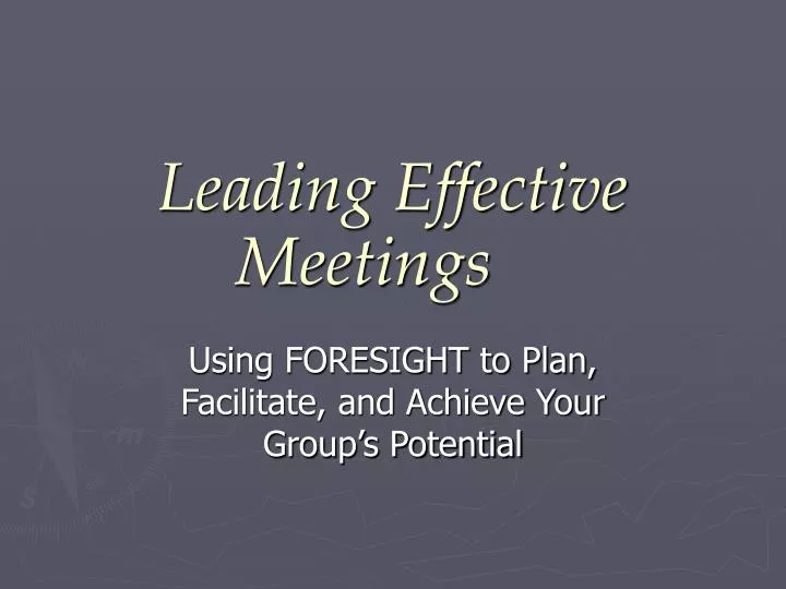 leading effective meetings