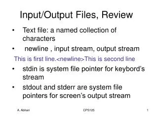 Input/Output Files, Review