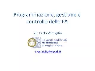 programmazione gestione e controllo delle pa